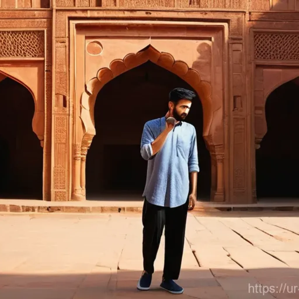 관광통역안내사 신입사원을 위한 조언 - **Prompt:** A dynamic male tour guide in his late 30s, dressed in a smart, modest collared shirt and...