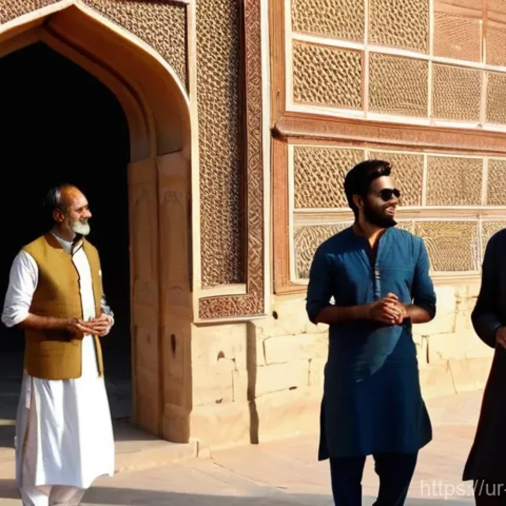 관광통역안내사로서 브랜드 가치 구축 - **Prompt:** A charismatic Pakistani male tour guide, in his late 30s, wearing traditional yet modern...