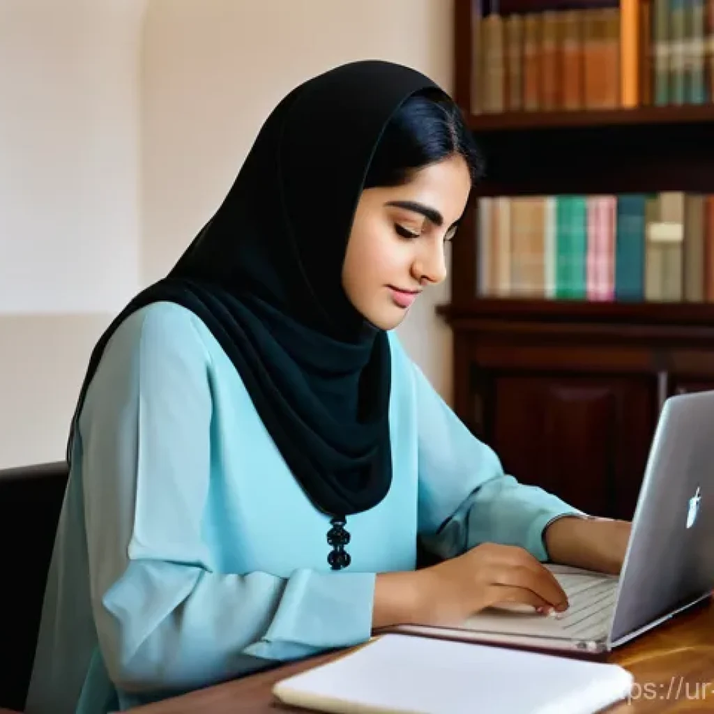 관광통역안내사 시험 준비 동영상 강의 추천 - **Prompt 1: Dedicated Online Learner**
    "A young Pakistani woman, aged 20-25, dressed in modest, ...