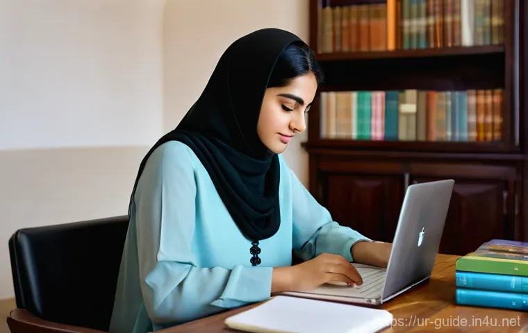 관광통역안내사 시험 준비 동영상 강의 추천 - **Prompt 1: Dedicated Online Learner**
    "A young Pakistani woman, aged 20-25, dressed in modest, ...