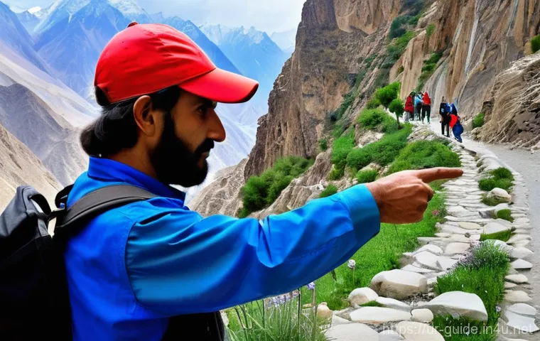 관광통역안내사와 유사 직업 비교 - **Prompt:** "A vibrant, panoramic shot of a modern Pakistani tour guide, late 20s, with a warm smile...