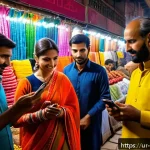 관광통역안내사 실무 관련 유용한 앱 - A professional tourist guide in traditional Pakistani attire, using a smartphone with Google Transla...