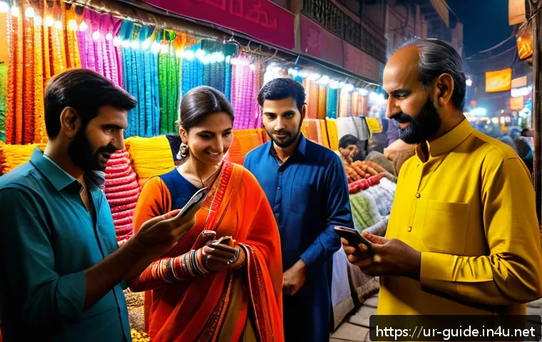관광통역안내사 실무 관련 유용한 앱 - A professional tourist guide in traditional Pakistani attire, using a smartphone with Google Transla...