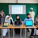 Home 20 관광통역안내사와 관련된 외국 자격증 비교 - A group of Pakistani tourist guides participating in a modern certification training session inside ...
